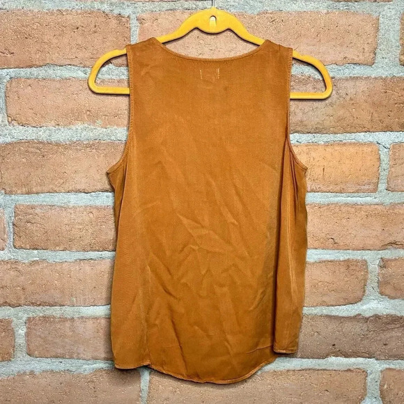 Western rodeo Brown casual tank pockets buttons A.N.A sleeveless breathable - Picture 5 of 5
